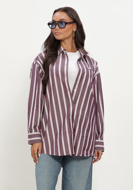 Paarse TOMMY JEANS Blouses TJW OVS ESSENTIAL SHIRT EXT - large