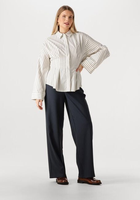 Donkerblauwe NEO NOIR Wijde broek EMMETT MELANGE PANTS - large