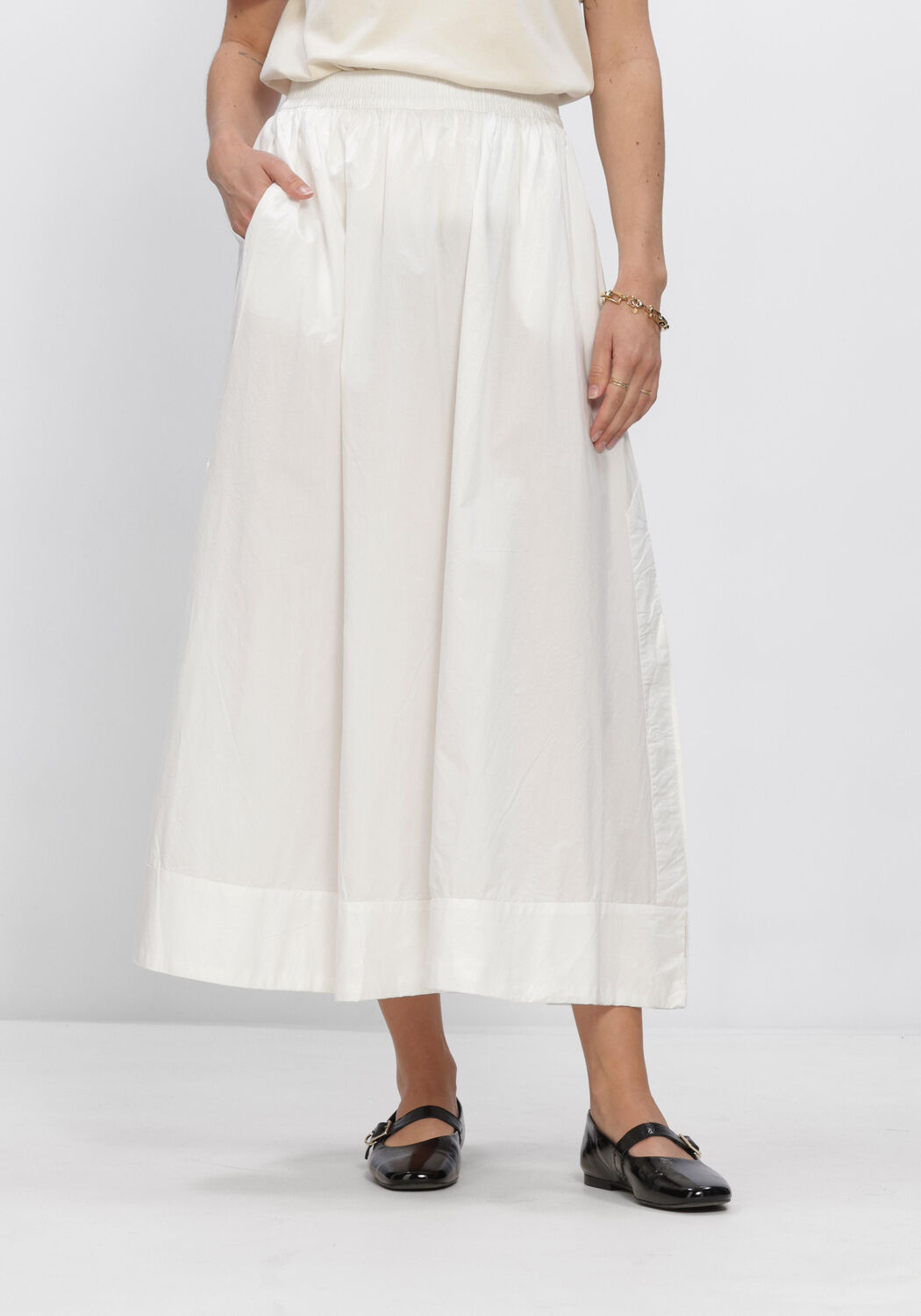 Witte ROUGE EDIT Rokken ROULINNE HW ANKLE SKIRT - large