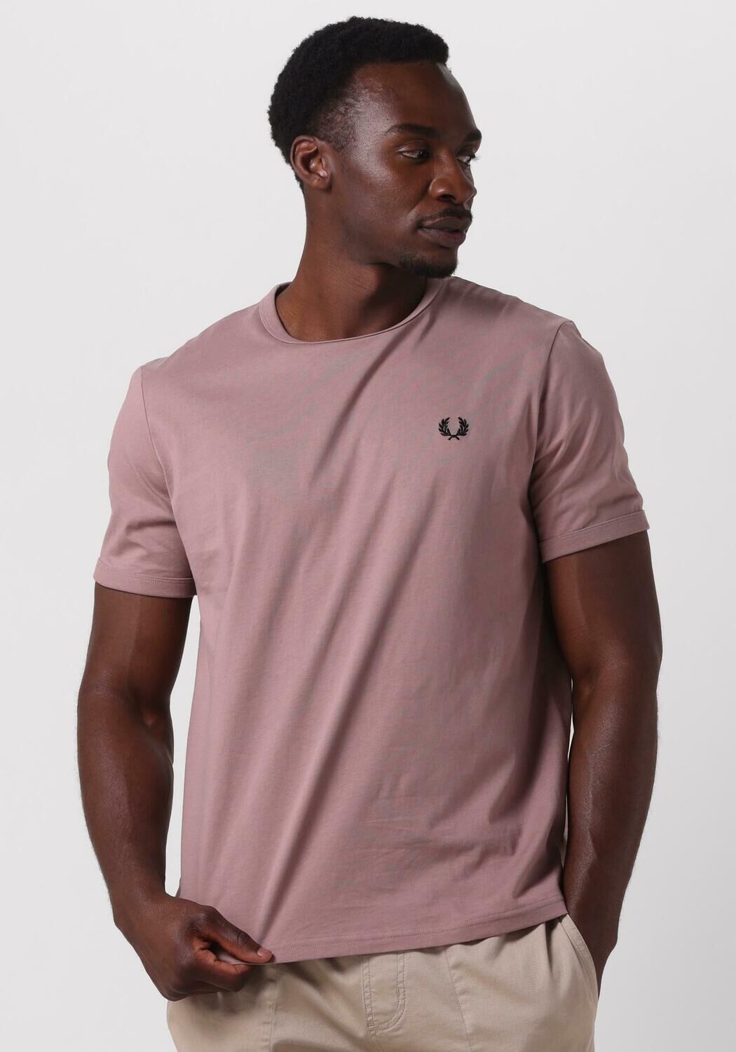 FRED PERRY Heren Polo's & T-shirts Ringer T-shirt Lichtroze