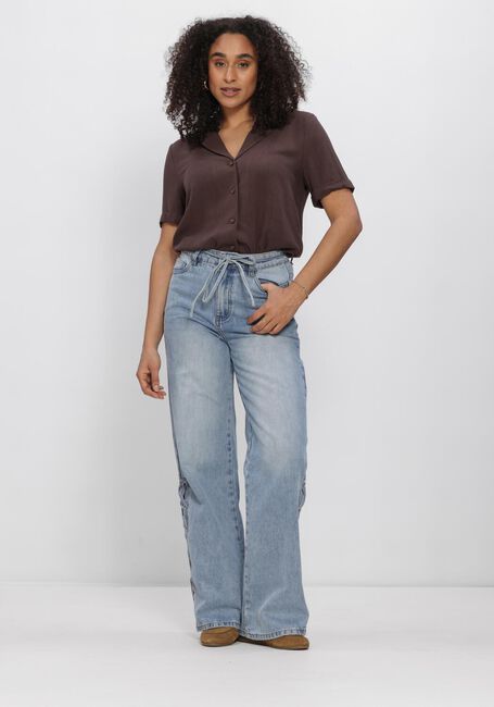 Bruine OBJECT Blouses OBJSANNE S/S RE SHIRT - large