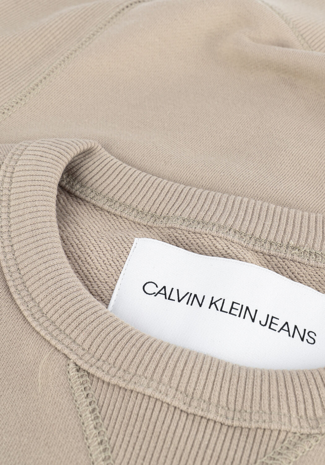 Beige CALVIN KLEIN Sweater MONOGRAM SLEEVE BADGE CN - large