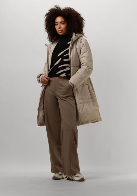 Taupe OBJECT Wijde broek OBJLISA WIDE PANT - large