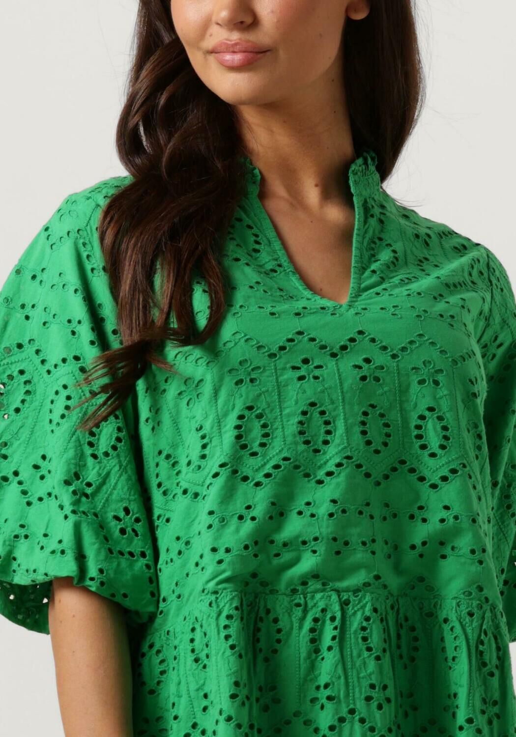 NOTRE-V Dames Jurken Nv-donna Dress Broderie Anglaise Dress Groen