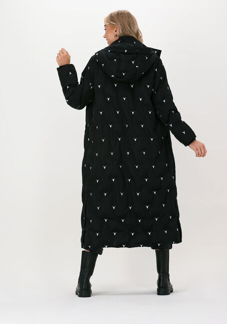 Zwarte ALIX THE LABEL Gewatteerde jas EMBROIDERD PUFFER COAT - large