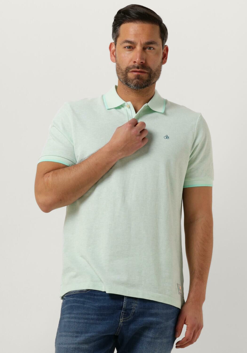 SCOTCH & SODA Heren Polo's & T-shirts Melange Polo Mint