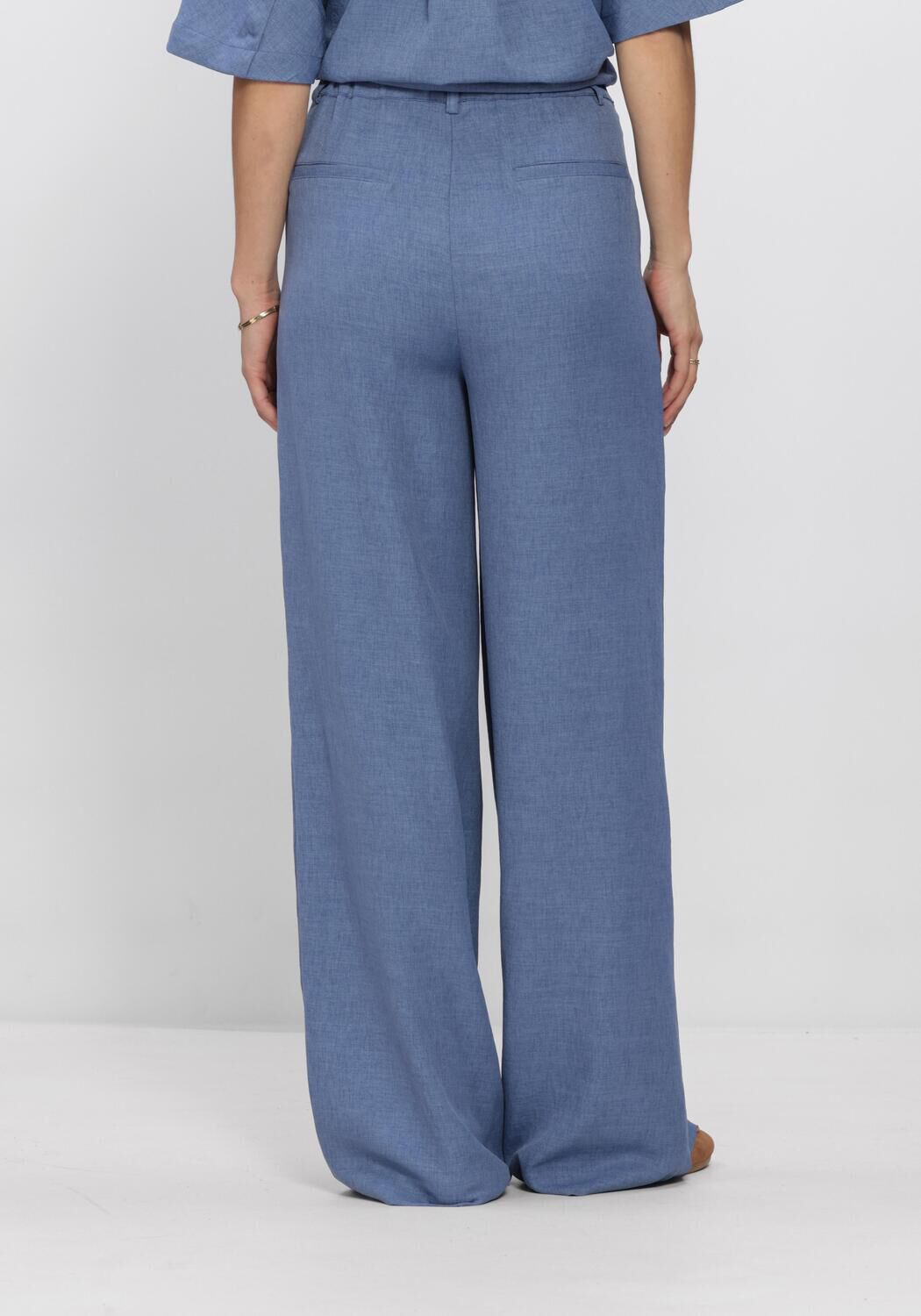 Blauwe EST'SEVEN Wijde broek JILDAU TROUSER 26 - large