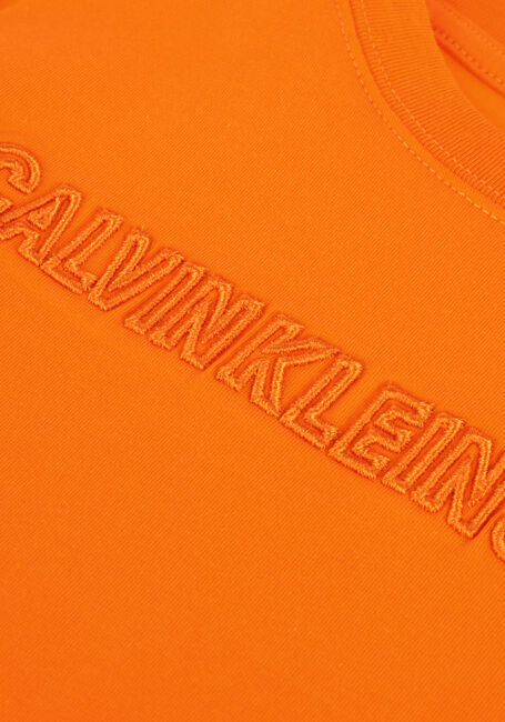 Oranje CALVIN KLEIN T-shirt RAISED EMBRO LOGO T-SHIRT - large