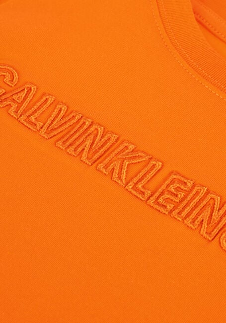 Oranje CALVIN KLEIN T-shirt RAISED EMBRO LOGO T-SHIRT - large