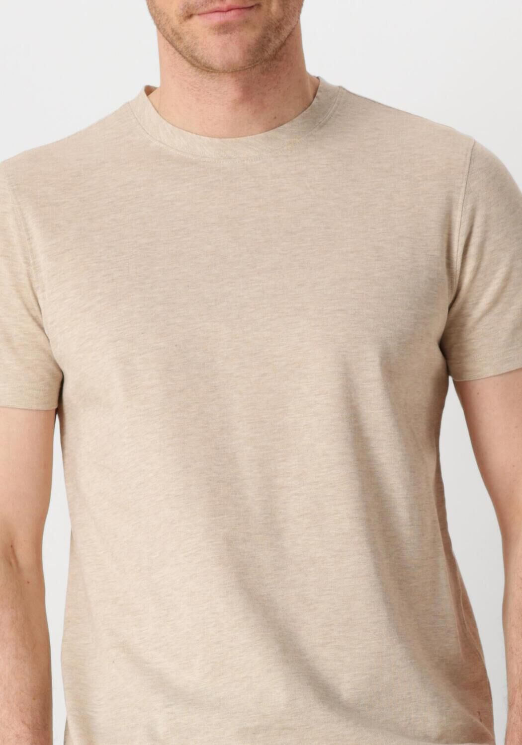 PROFUOMO Heren Polo's & T-shirts T-shirt Crew Neck Ss Beige