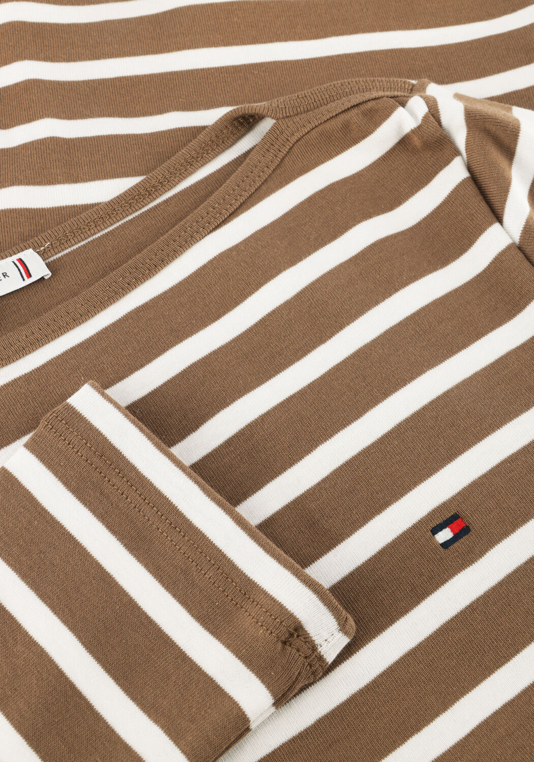 Khaki TOMMY HILFIGER Top SLIM CODY BOAT-NK 3/4SLV - large