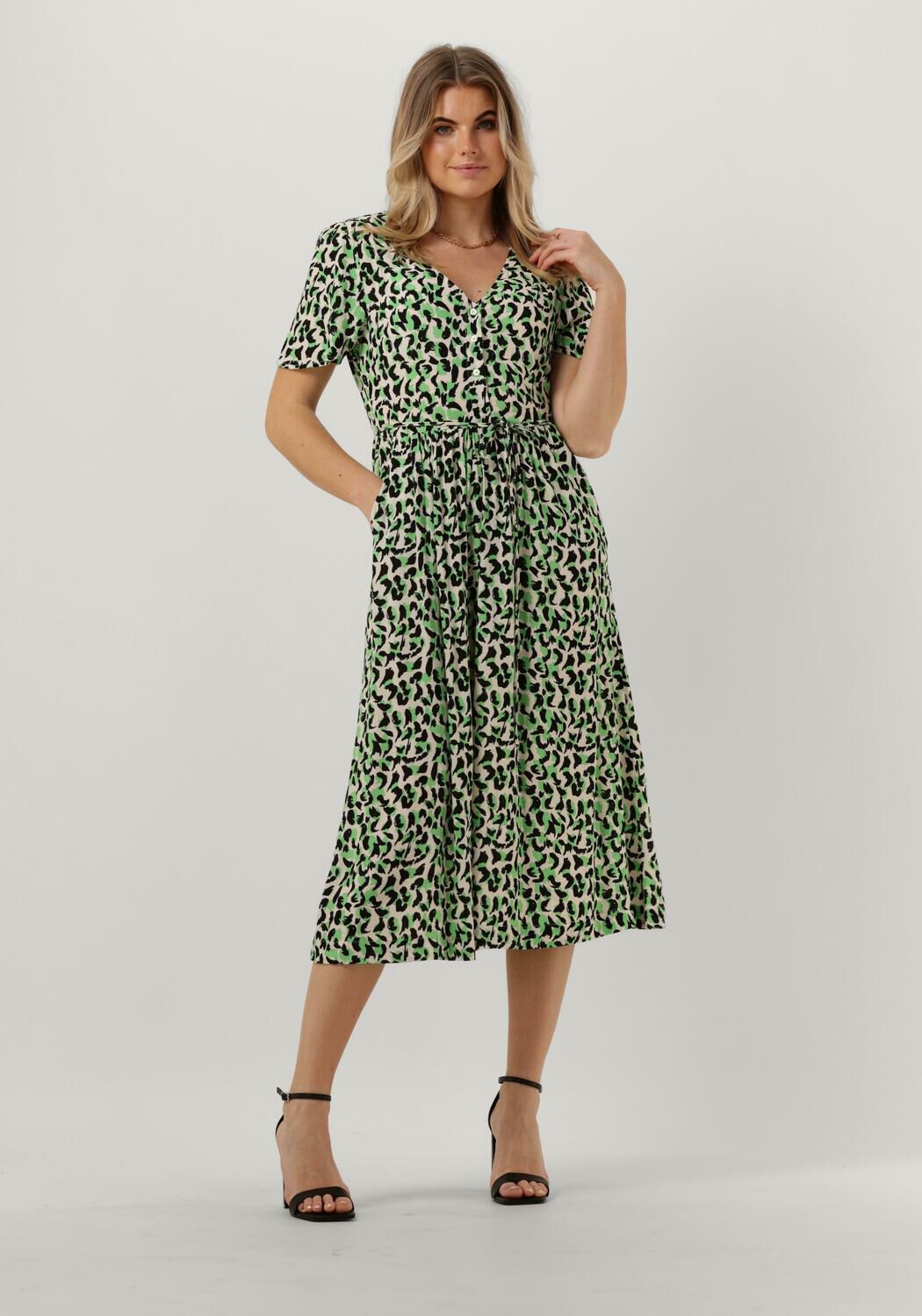 groene object midi jurk objisabella 2 4 dress