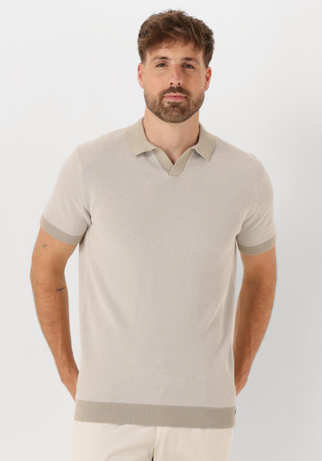 GENTILUOMO Heren Polo's & T-shirts Polo No Button Ss K2022-280 Zand