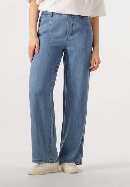 Blauwe OBJECT Wijde broek OBJFRAME LISA WIDE MW PANTS - large