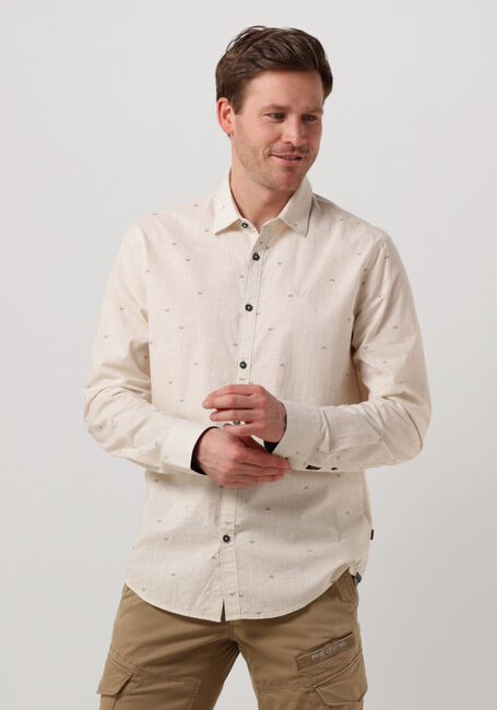Beige PME LEGEND Casual overhemd LONG SLEEVE SHIRT PRINT ON CTN SLUB - large
