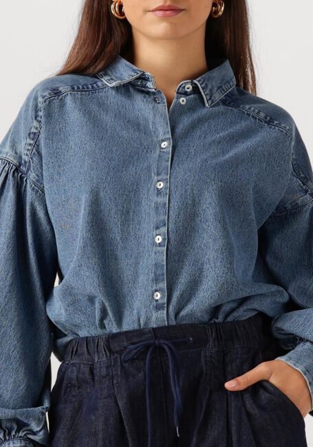 Blauwe BY-BAR Blouses SARAH SHORT DENIM BLOUSE - large