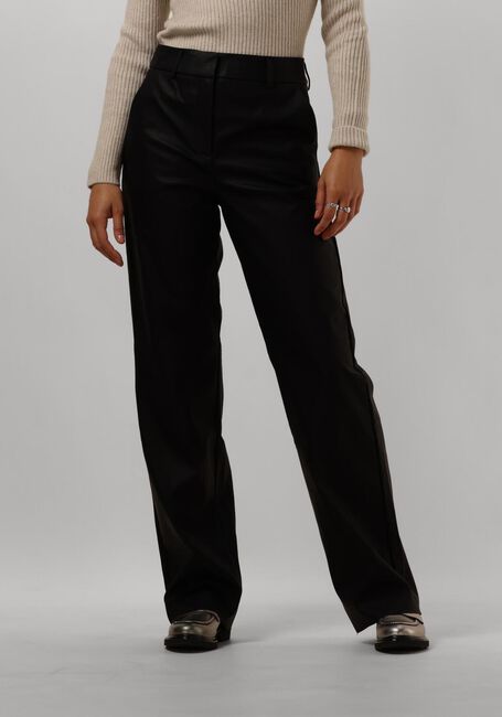 Zwarte MINUS Pantalon TASJA MID WAIST PU PANT - large