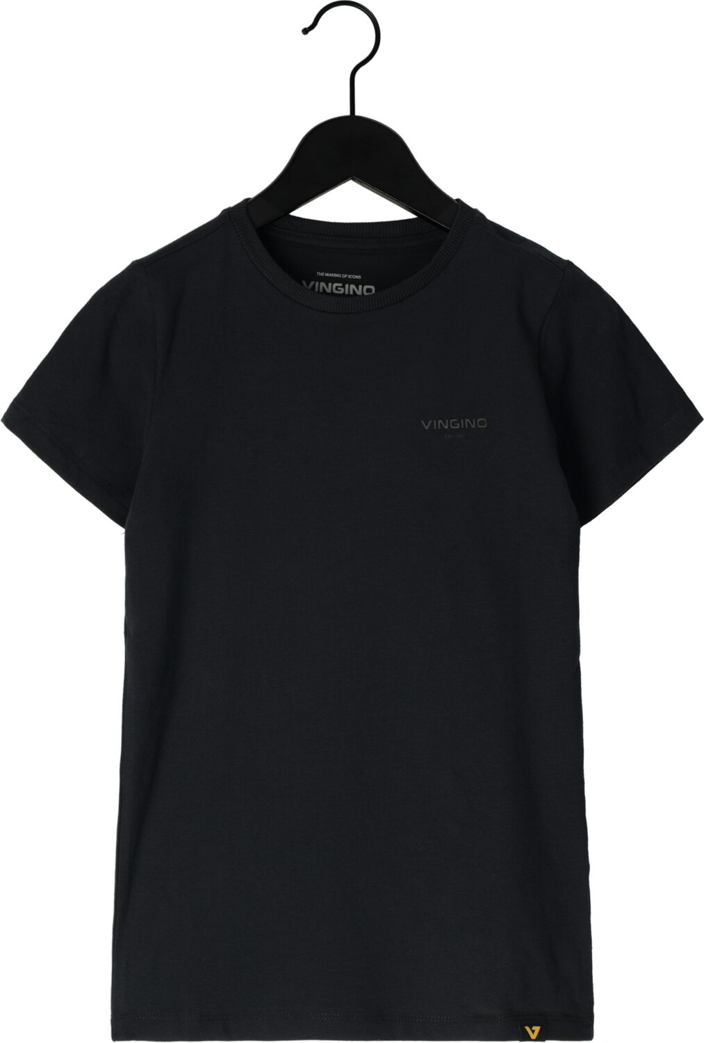 VINGINO Jongens Polo's & T-shirts Basic Round Neck Zwart