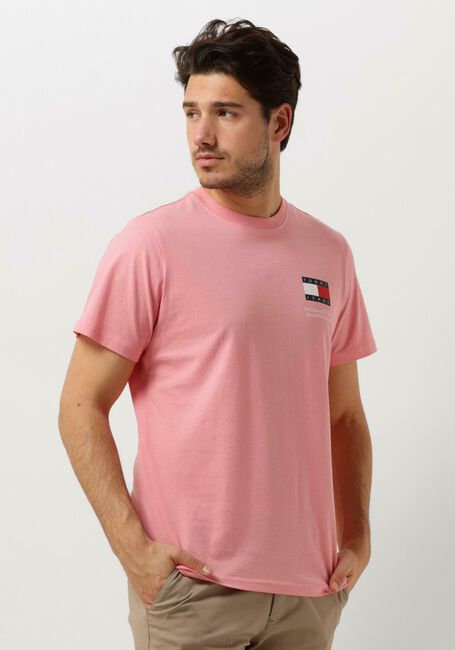 Roze TOMMY JEANS T-shirt TJM SLIM ESSENTIAL FLAG TEE - large