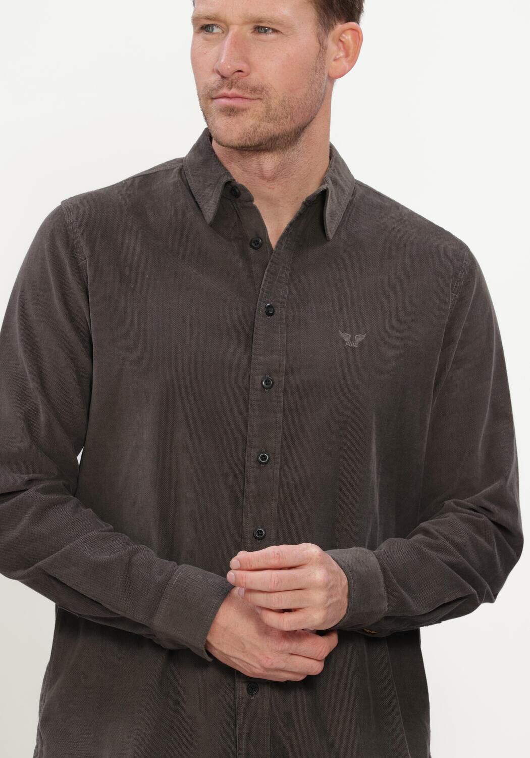 Antraciet PME LEGEND Casual overhemd LONG SLEEVE SHIRT FINE - large