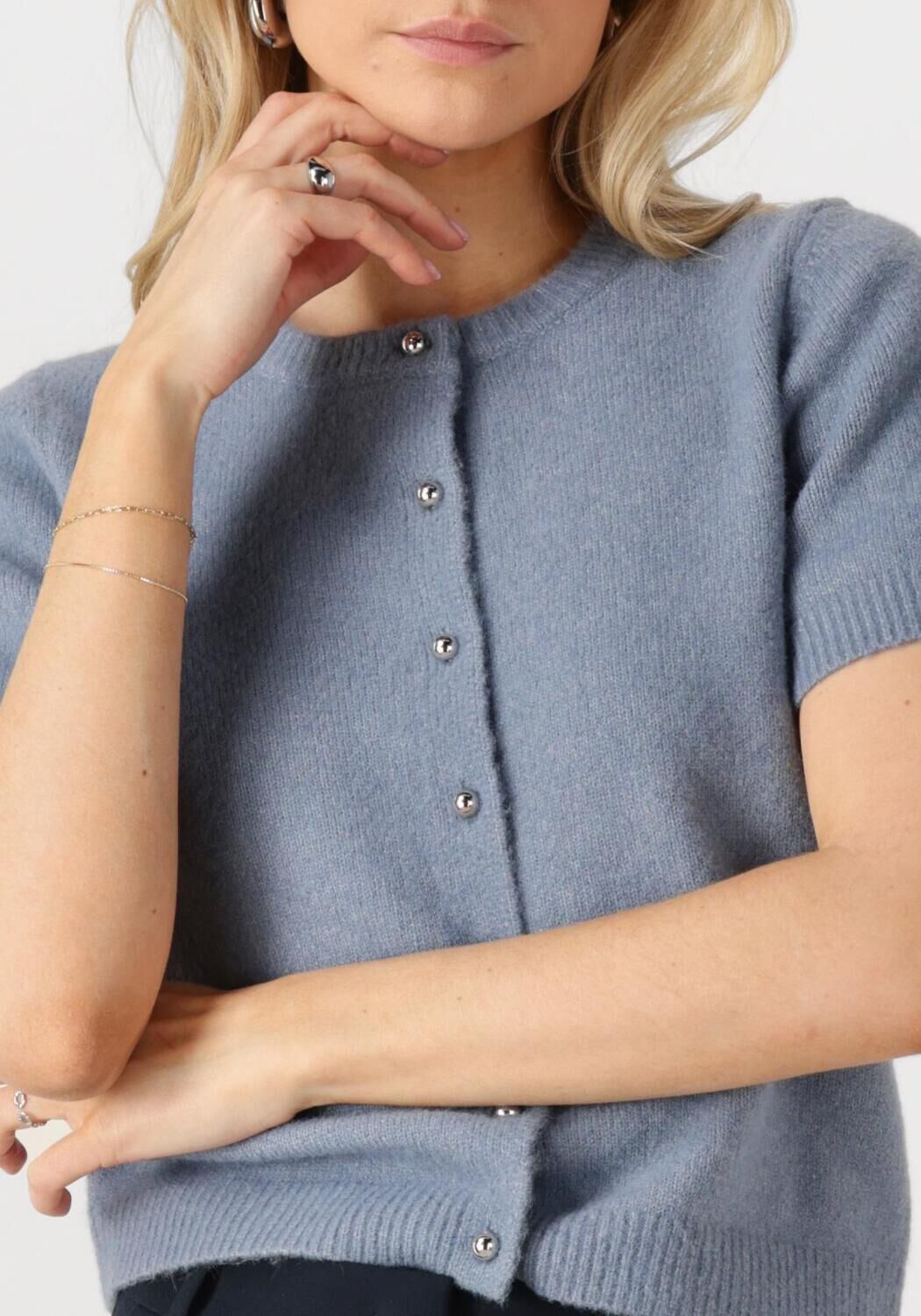 NEO NOIR Dames Truien & Vesten Mitta Knit Cardigan Lichtblauw