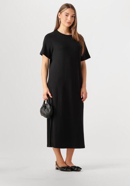 Zwarte MY ESSENTIAL WARDROBE Midi jurk HELLAMW R-NECK LONG DRESS - large