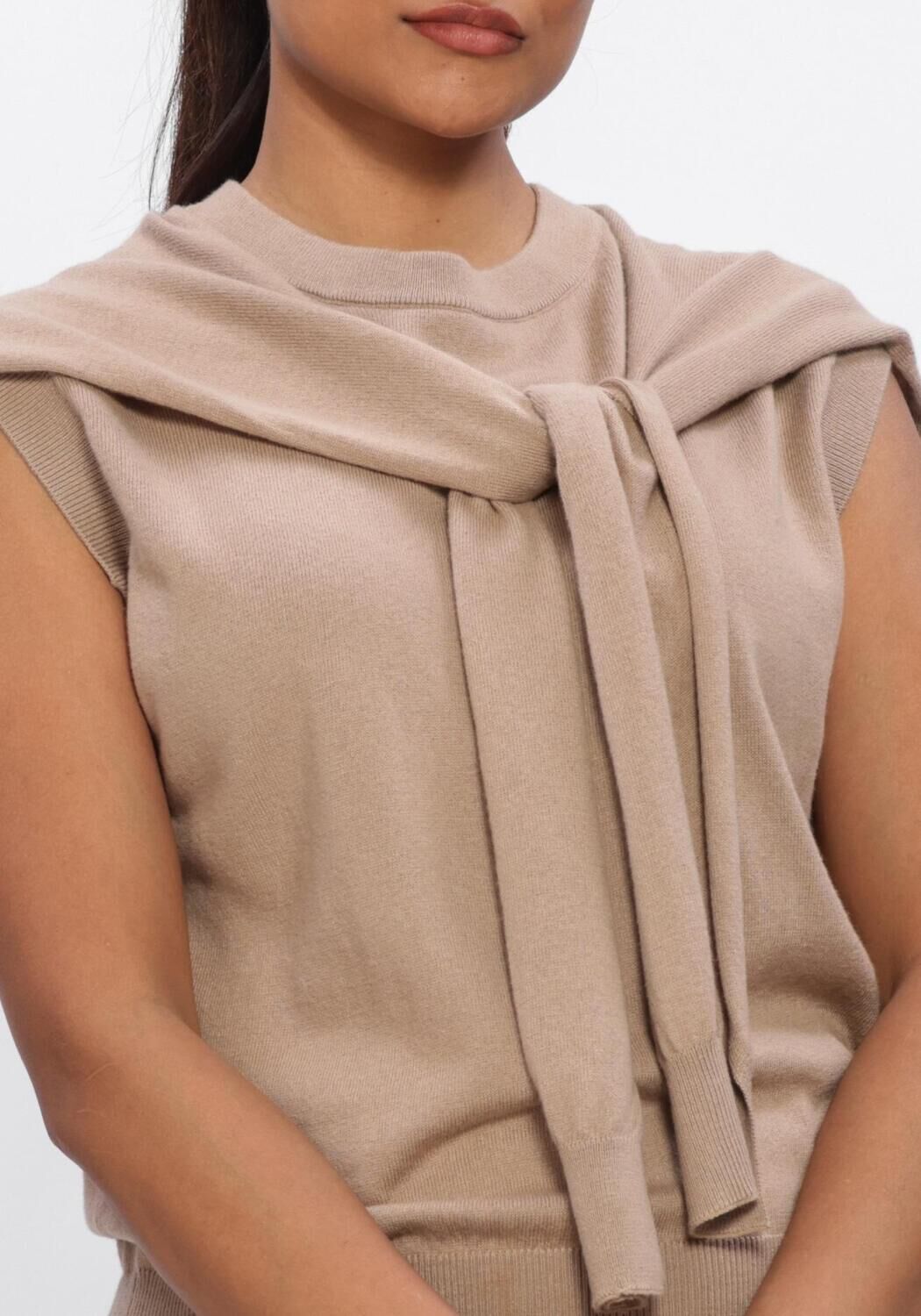 Beige DANTE6 Top DOUBLE LAYERD SWEAT - large