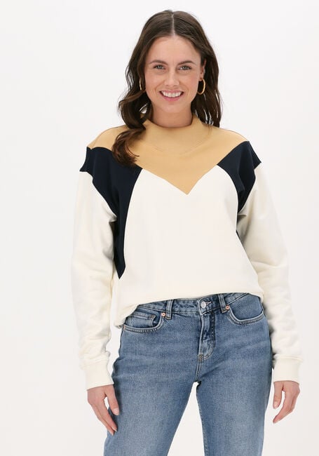 Beige SCOTCH & SODA Sweater COLOR BLOCK ORGANIC COTTON SWEAT - large