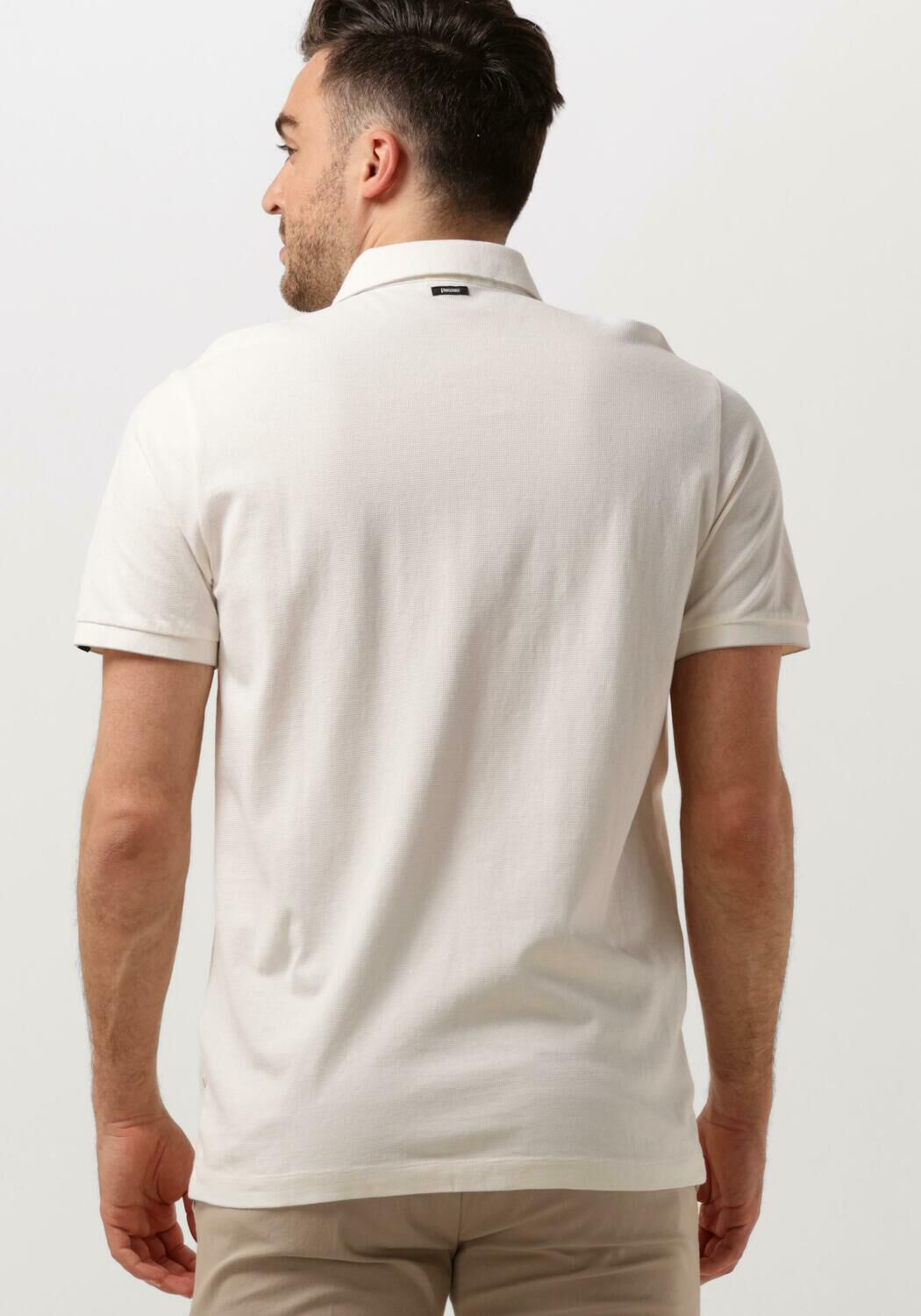 VANGUARD Heren Polo's & T-shirts Short Sleeve Polo Pique Waffle Structure Ecru