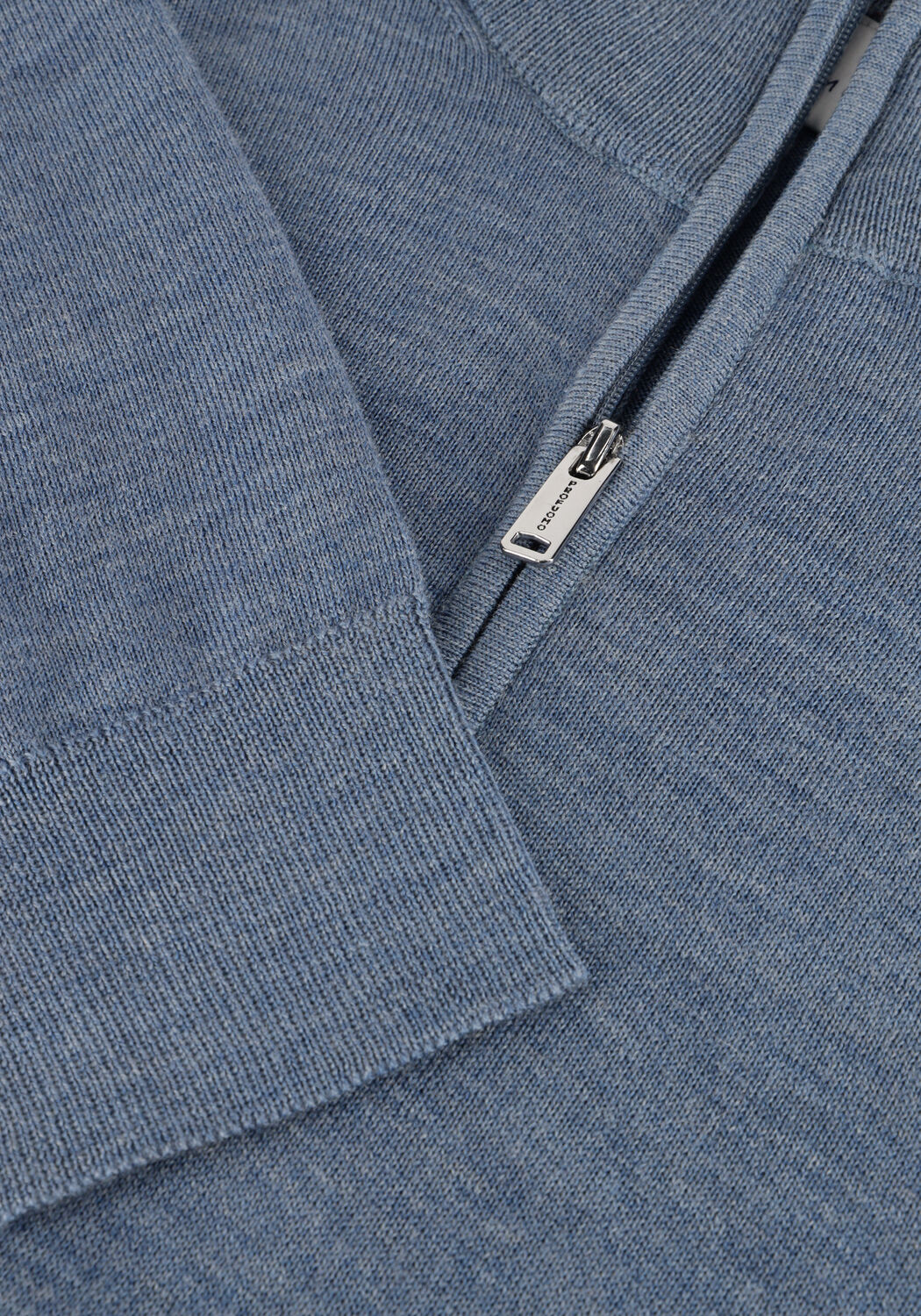 Lichtblauwe PROFUOMO Trui PULLOVER HALF ZIP - large