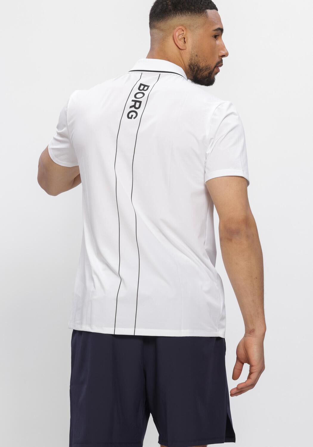 Witte BJORN BORG Sportpolo's ACE POLO SHIRT - large