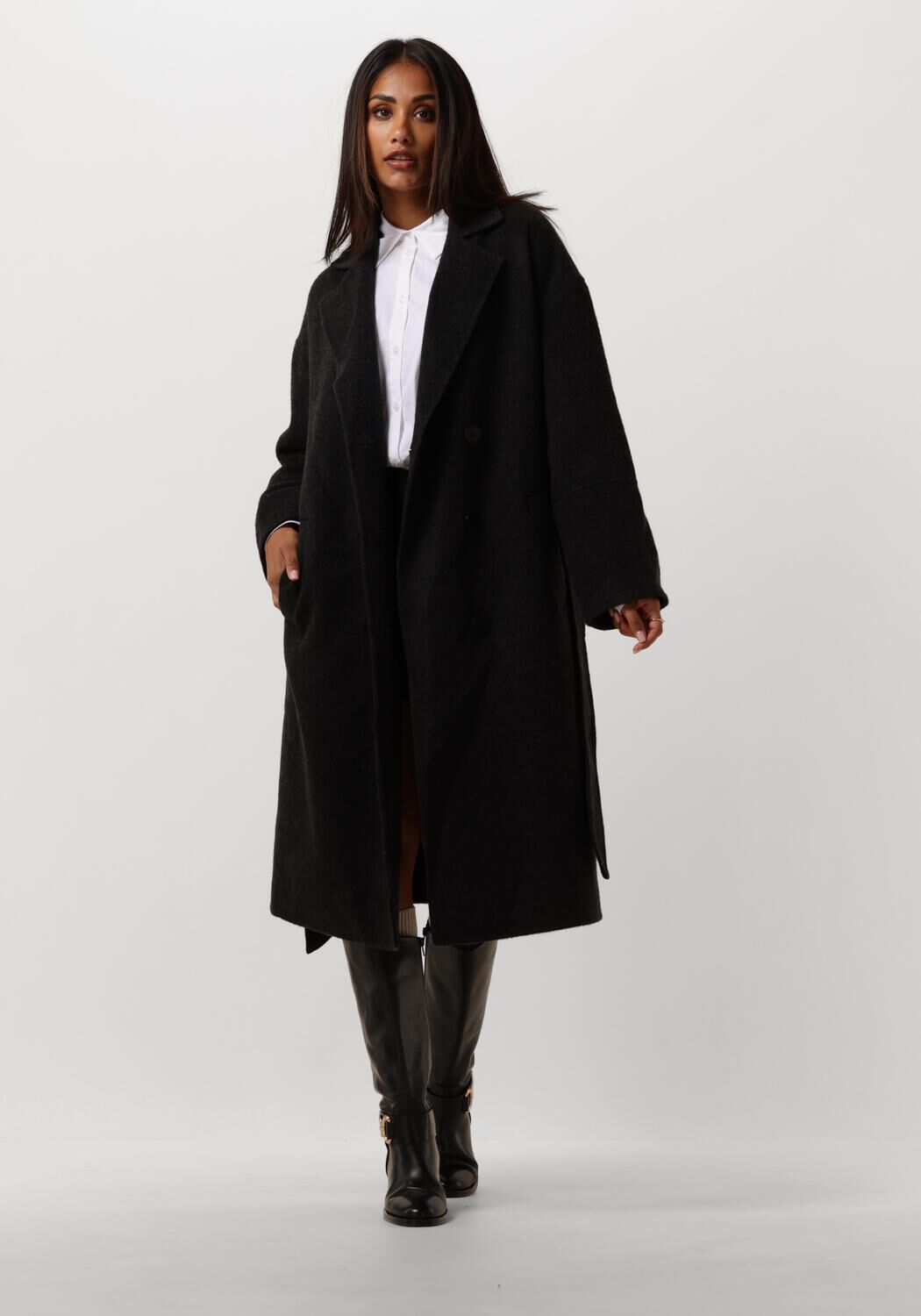 Silvian Heach Grijze Jas Gpa24016Cp Black Dames