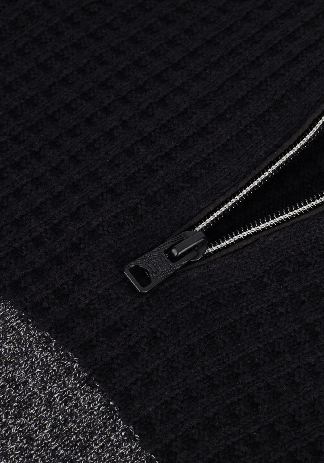 Zwarte VANGUARD Trui HALF ZIP COLLAR COTTON GRINDLE - large