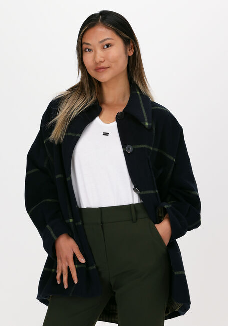 Blauwe SCOTCH & SODA Jack PADDED CHECKED WOOL-BLEND SHIR - large