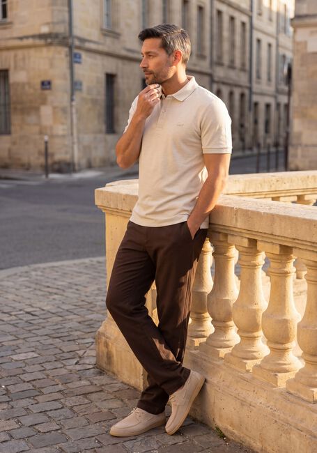 Beige LACOSTE Polo REGULAR FIT COTTON BLEND POLO SHIRT - large