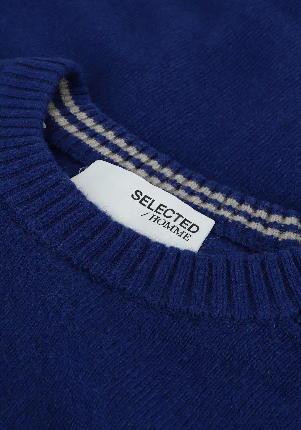 Blauwe SELECTED MEN Trui SLHNEWCOBAN LAMBS WOOL CREW NE - large