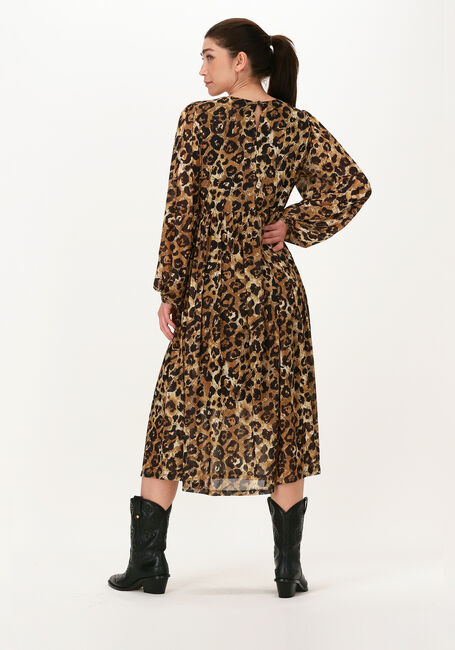 Bruine OBJECT Midi jurk SIRO LS DRESS - large
