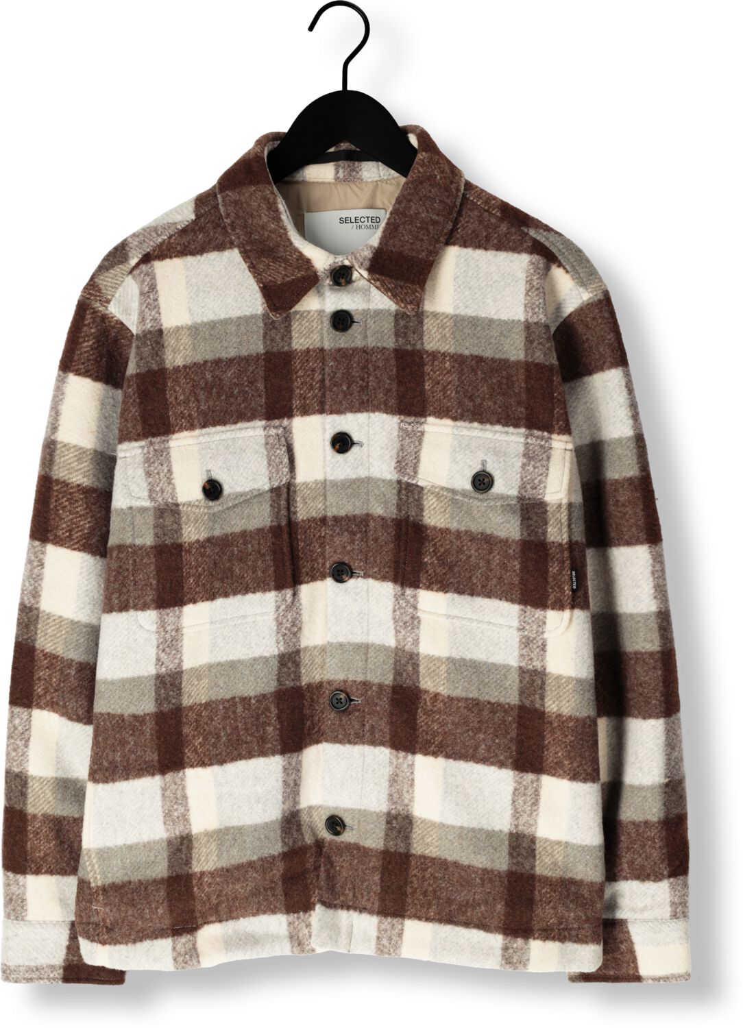 SELECTED HOMME Heren Overshirts Slharchive Overshirt B Noos Bruin