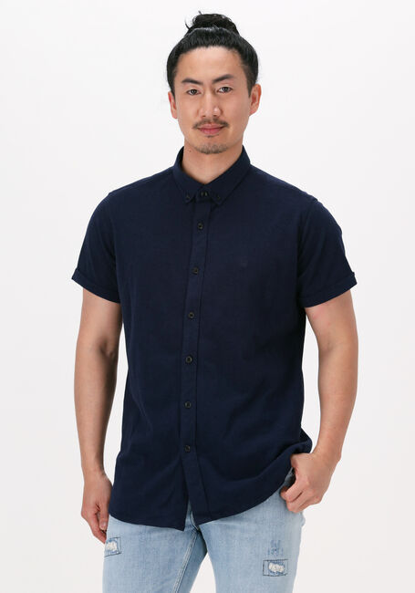 Blauwe DSTREZZED Casual overhemd SHIRT BUTTON DOWN S/S MELANGE PIQUE - large
