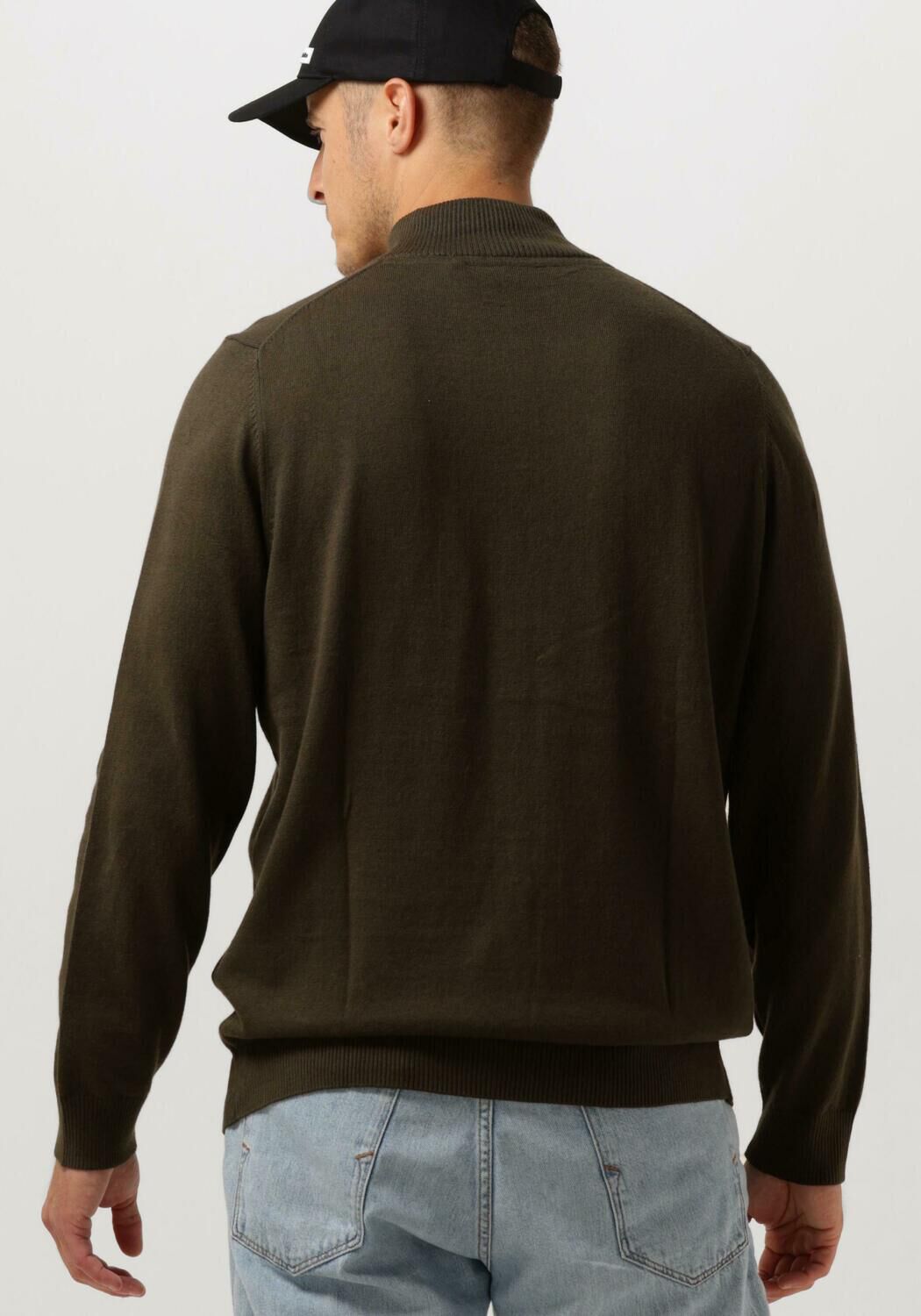 LYLE & SCOTT Heren Truien & Vesten Cotton Merino Quarter Zip Jumper Olijf