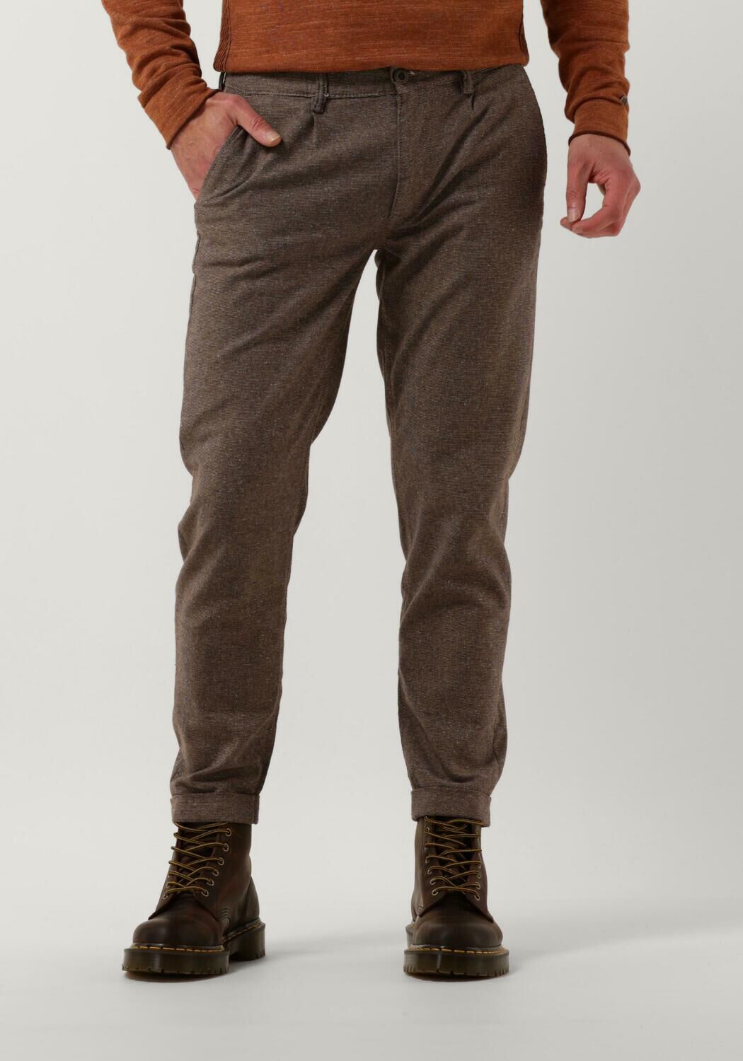 CAST IRON Heren Broeken Chino Wool Structure Taupe