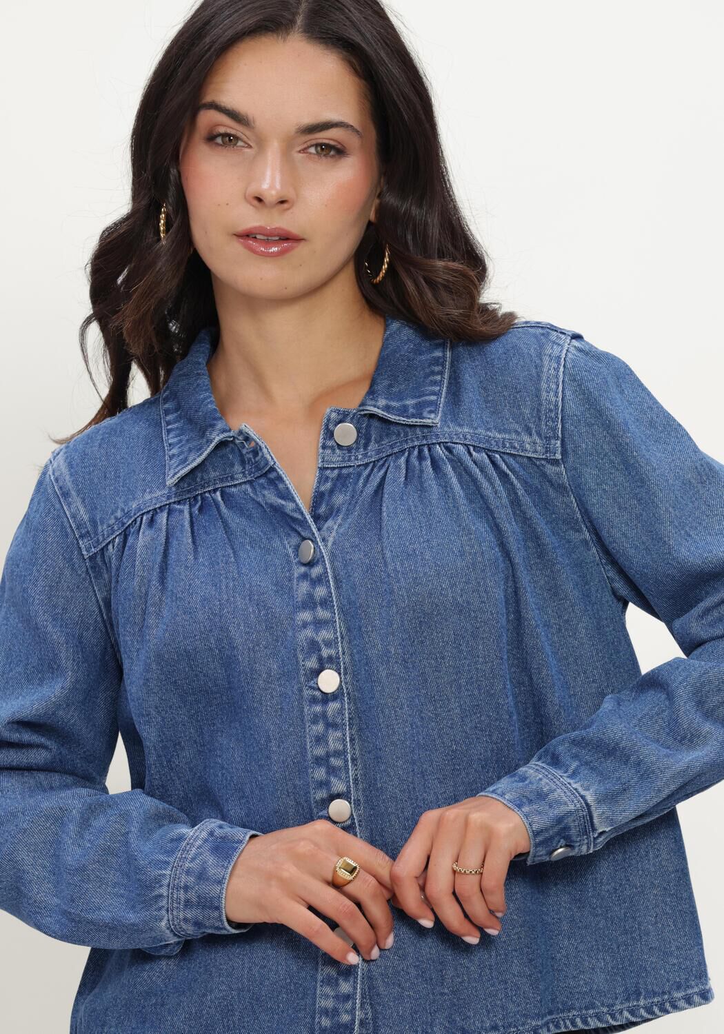 Blauwe MSCH COPENHAGEN Blouses MSCHAGO RUE SHIRT - large