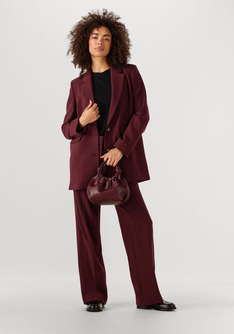 Bordeaux SELECTED WOMEN Pantalon SLFRITA MW WIDE PANT MEL - large