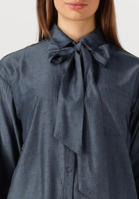 Blauwe JANSEN AMSTERDAM Blouses ESS BLOUSE SR 737 NECKTIE - large