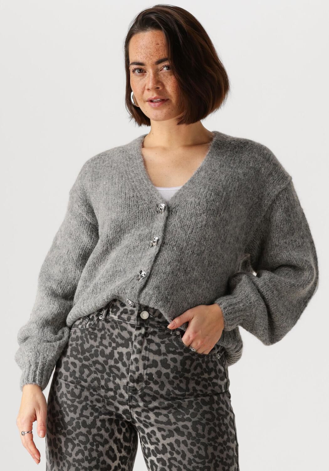 Y.A.S. Dames Truien & Vesten Yasvigga Ls Knit Cardigan Grijs