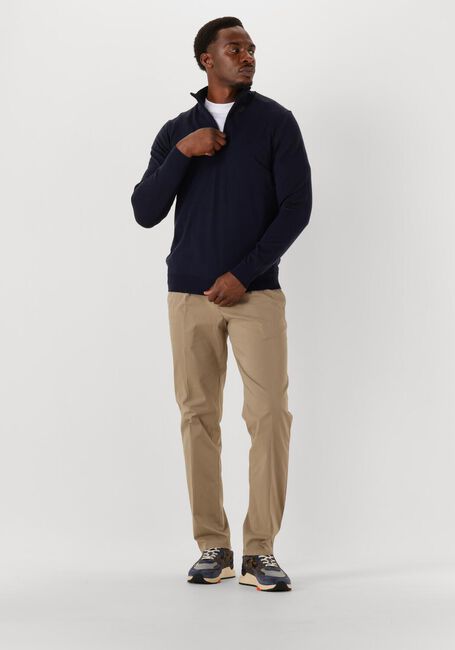 Donkerblauwe PROFUOMO Trui PULLOVER HALF ZIP MERINO - large