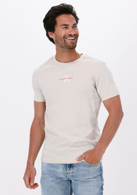 Creme CALVIN KLEIN T-shirt MONOGRAM LOGO TEE - large