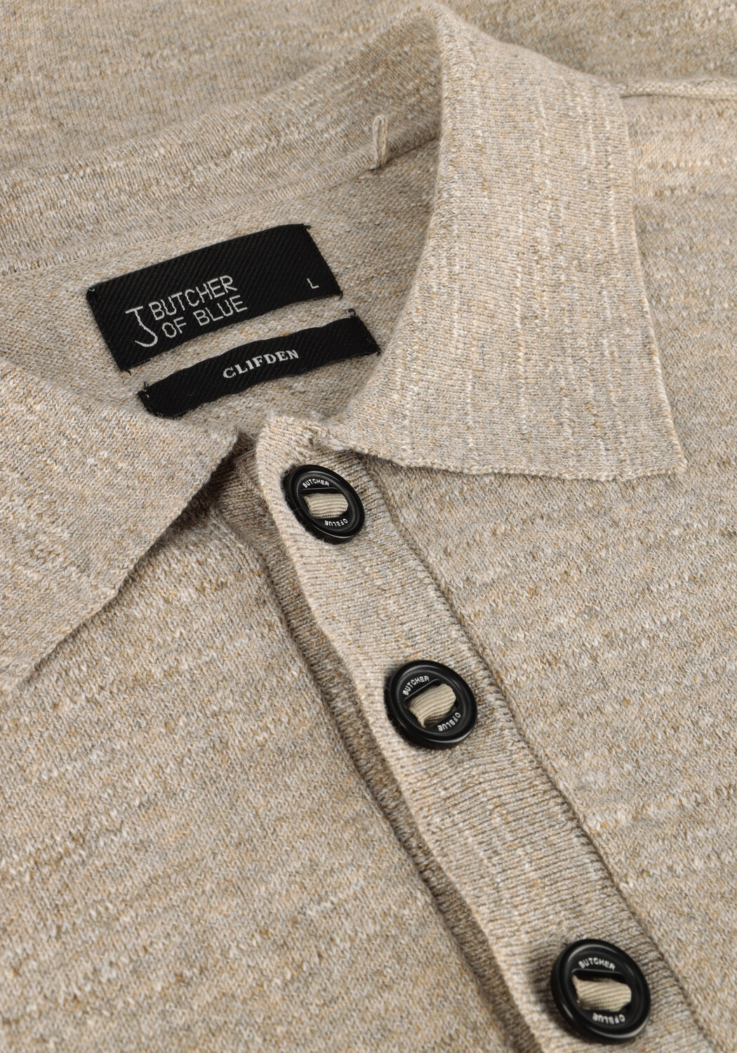 Beige BUTCHER OF BLUE Polo LT CLIFDEN POLO L/S - large
