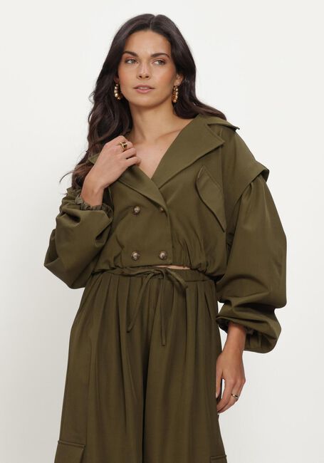 Olijf REFINED DEPARTMENT Trenchcoats LADIES WOVEN BOMBER TRENCHCOAT LAYA - large