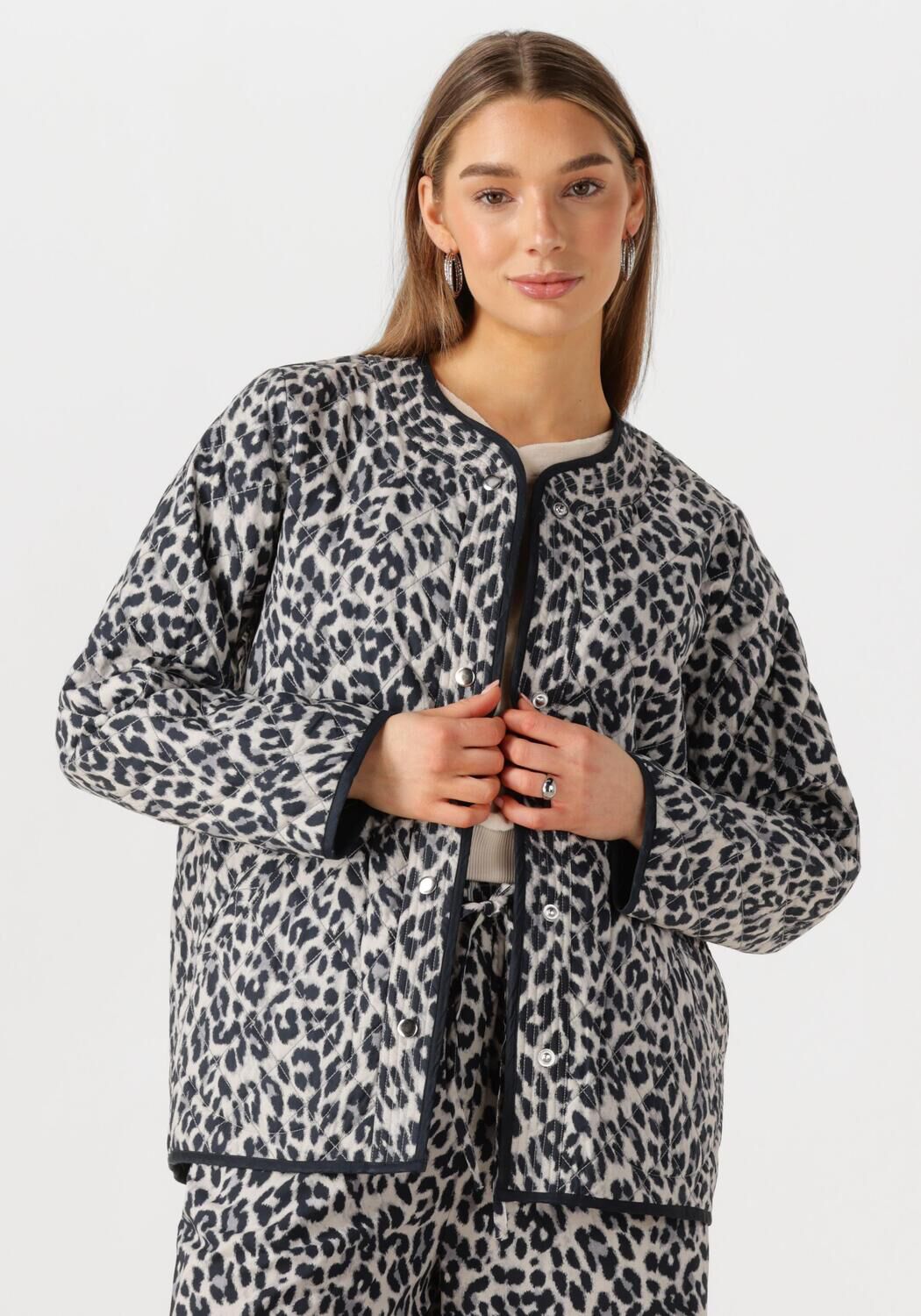 Lollys Laundry Gewatteerde Luipaardprint Jas Lilyll Multicolor Dames